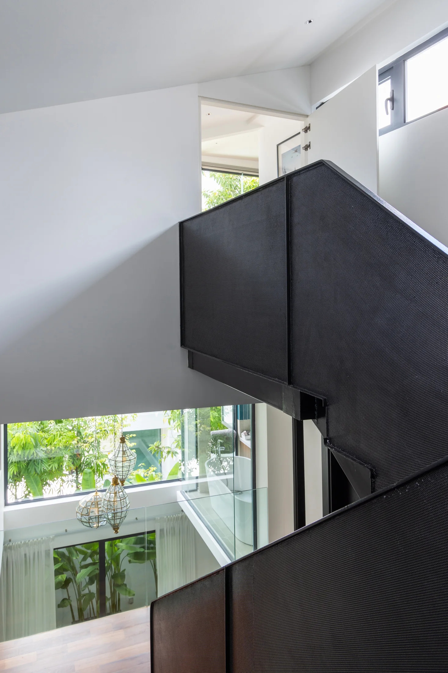 Sculptural stair and skylight