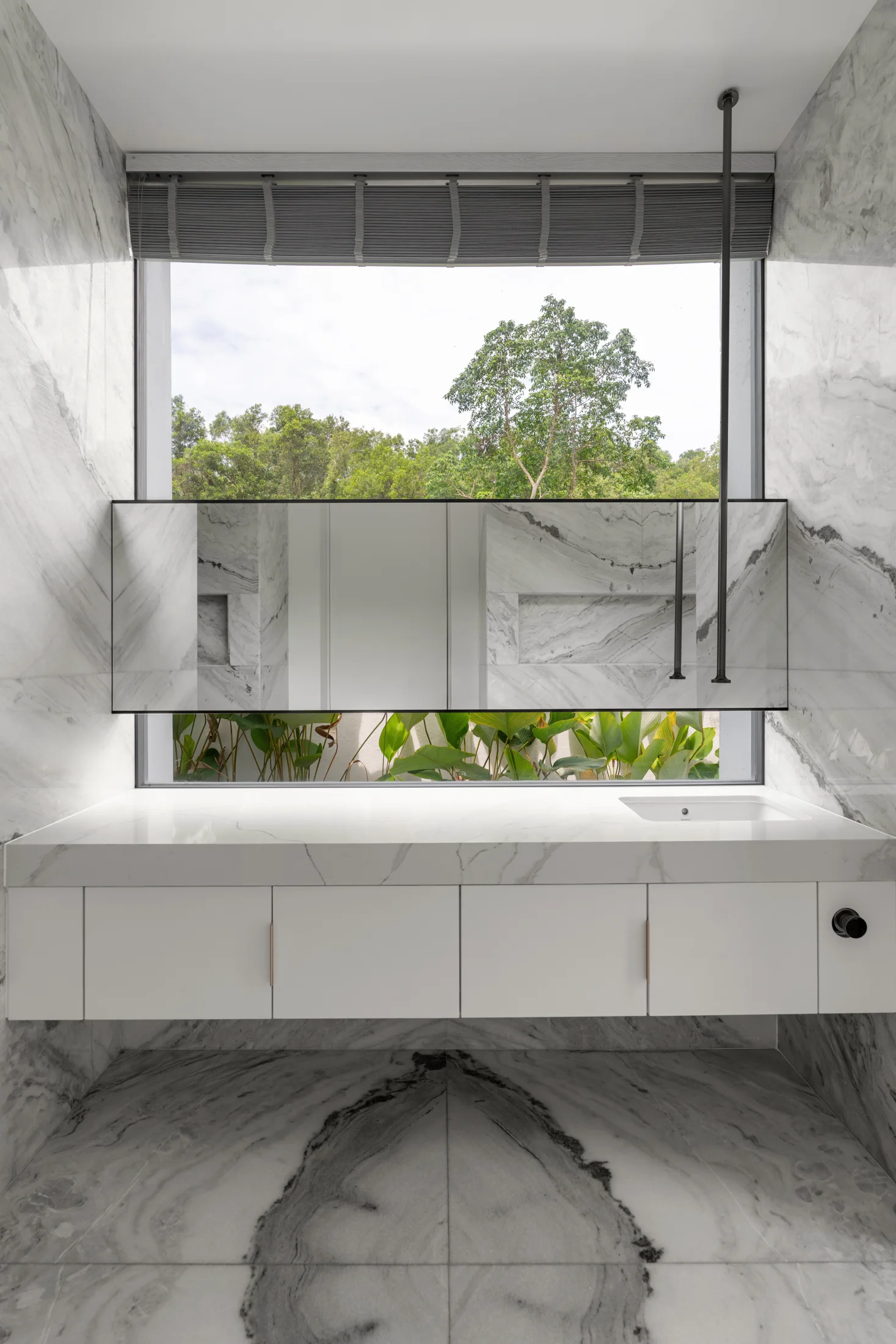 Bathroom overlooking greenery