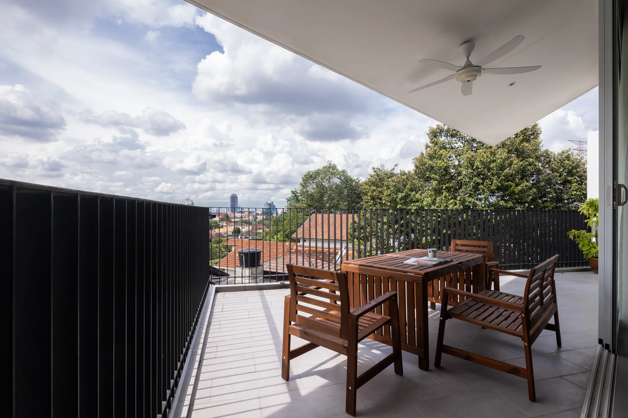 Sheltered terrace overlooking the neighbourhood