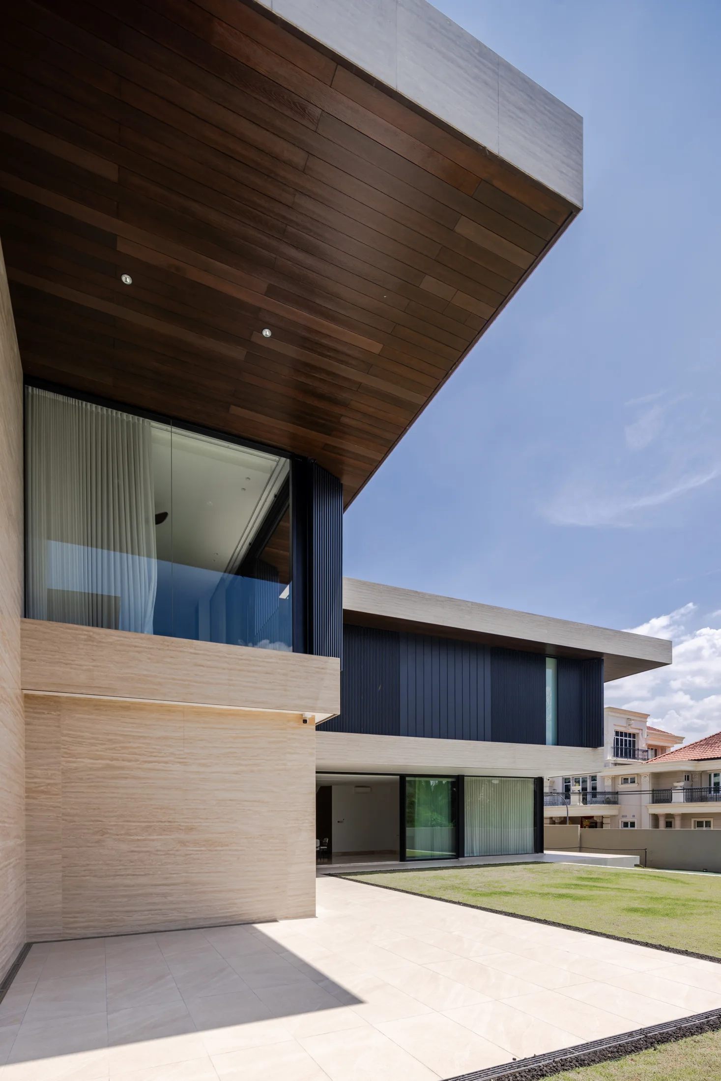 Timber soffit and sheltered terrace