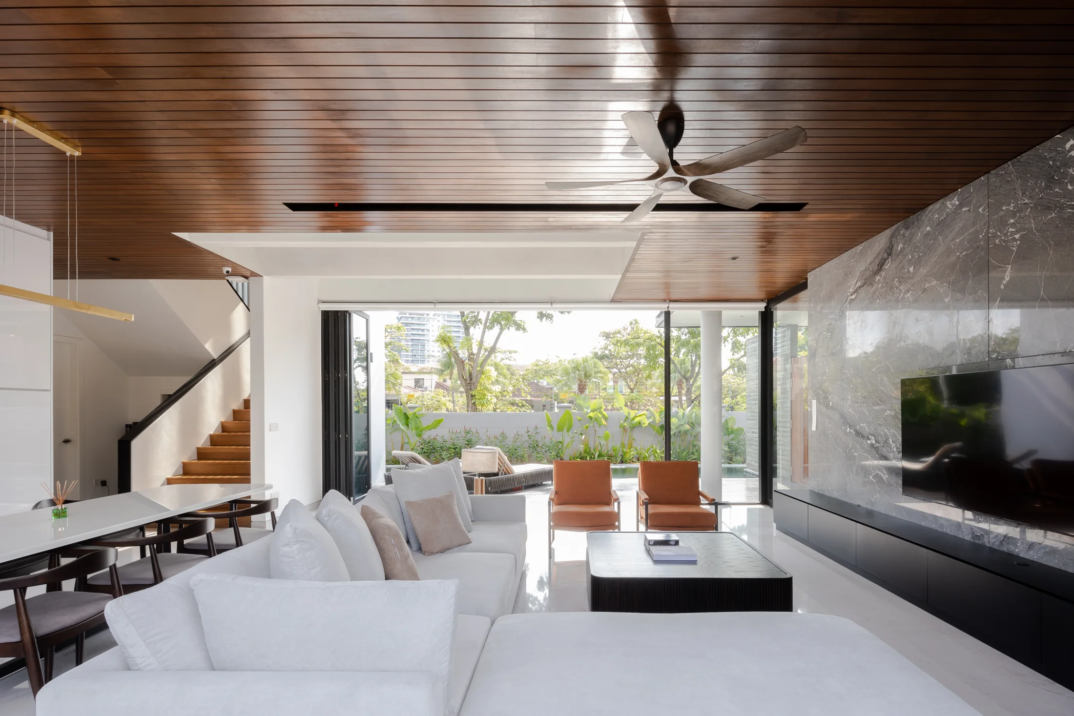 Living room beside the pool