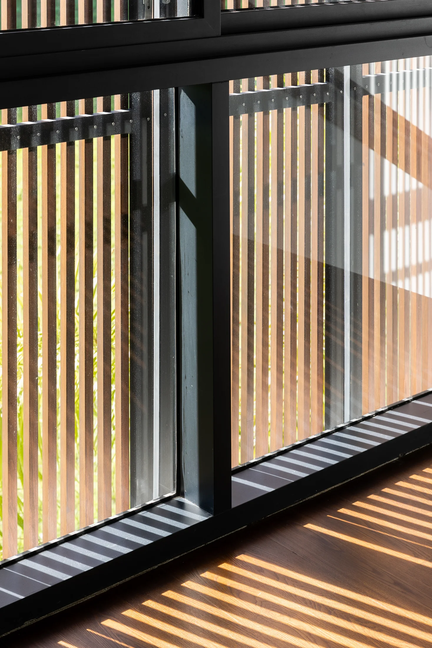 Light falling through timber screens