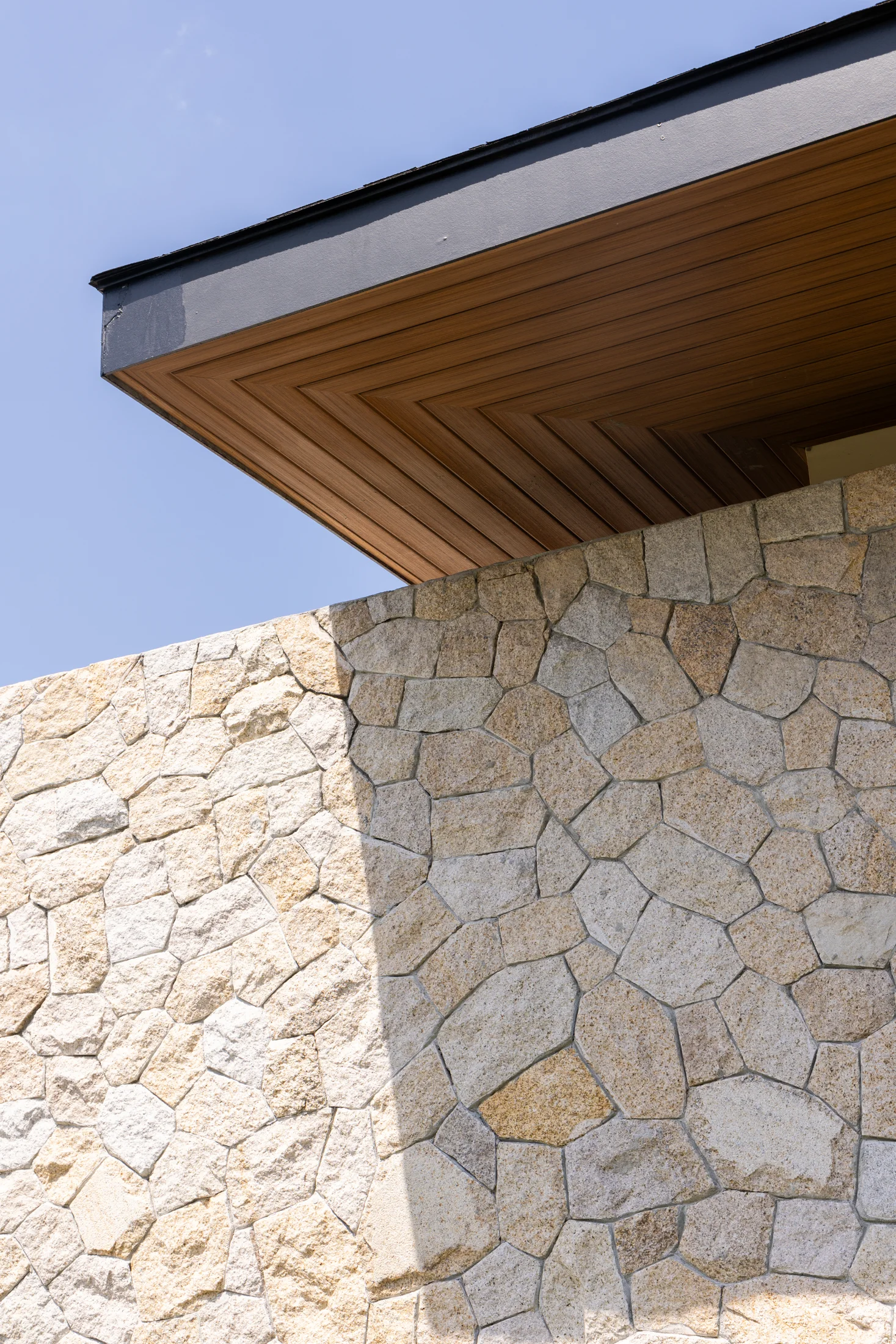 Roof edge and stone wall detail